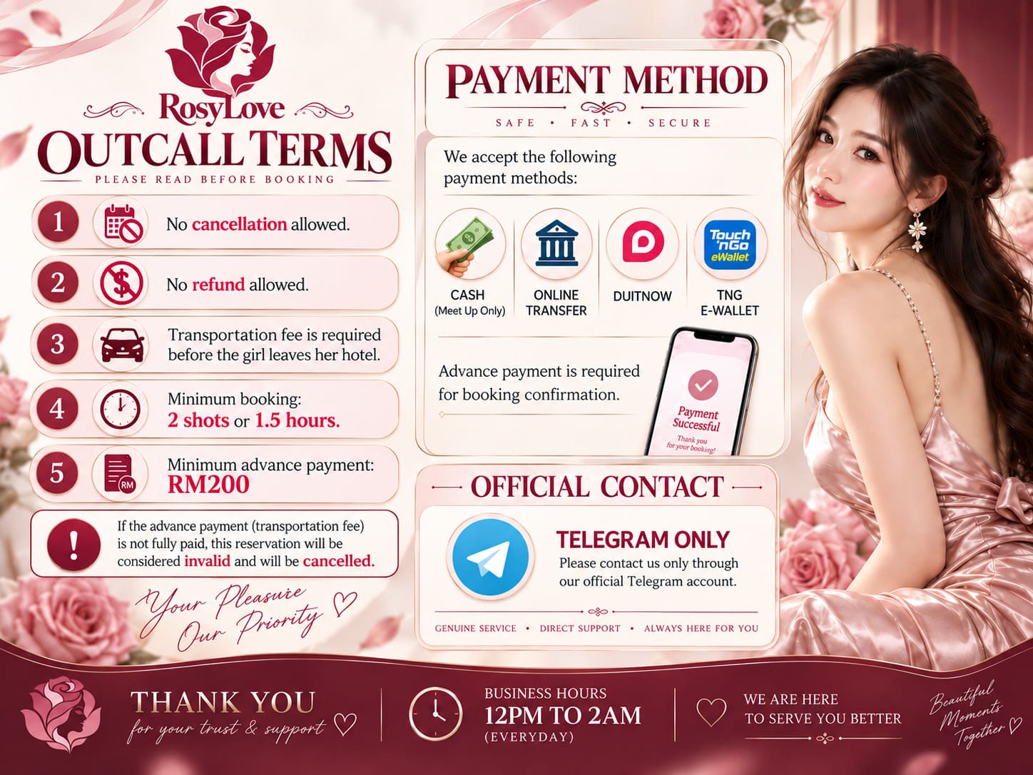 How to book in RosyLove